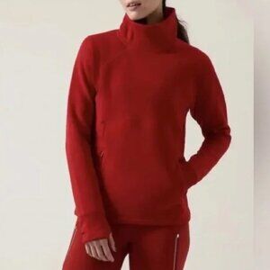 Athleta Altitude Polartec® Funnel Neck Sweatshirt / Deep Red
